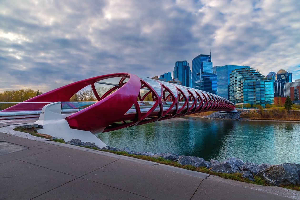 Peace Bridge and downtown Calgary