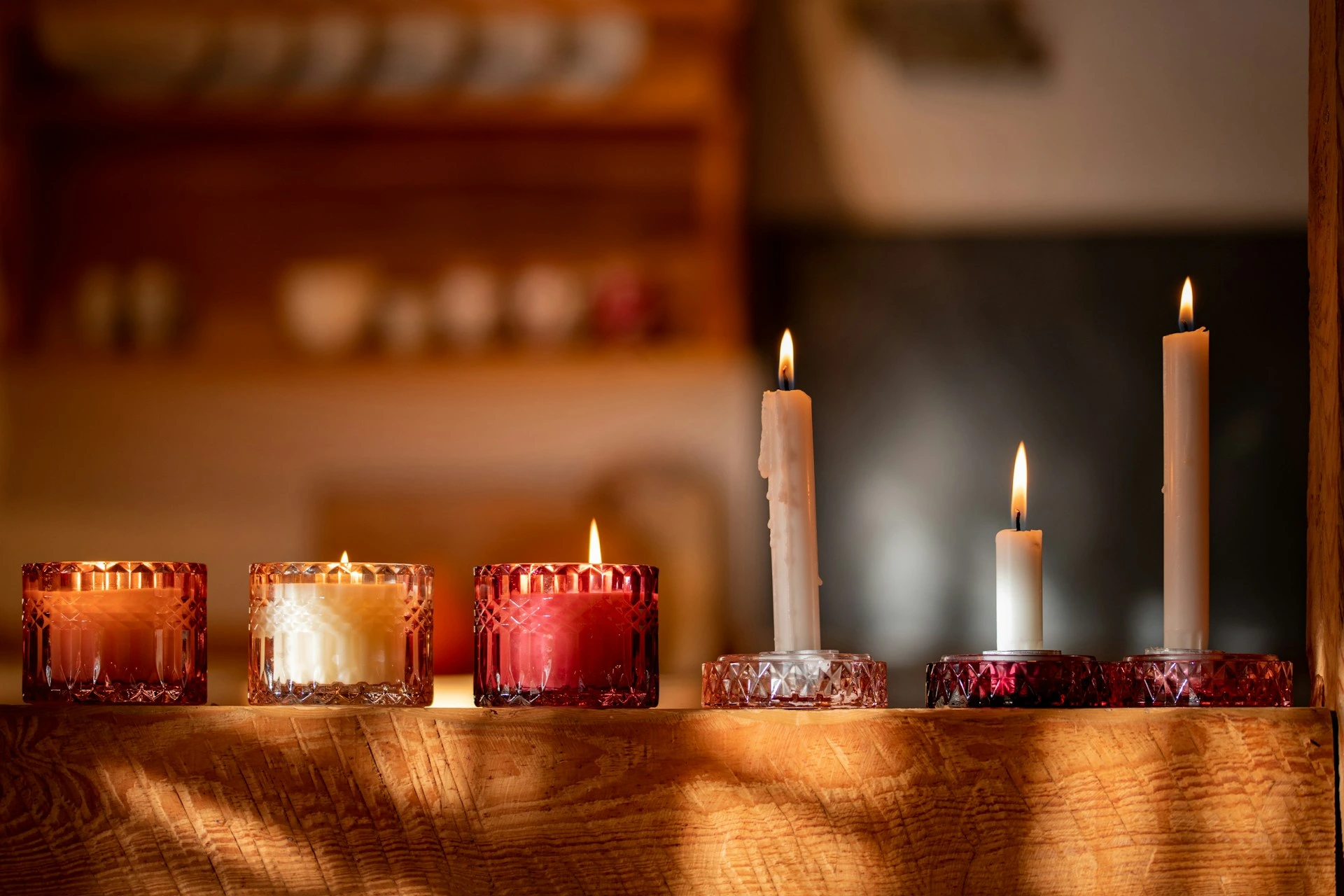 Candles and soft lighting creating cozy atmosphere for winter home staging in Calgary.