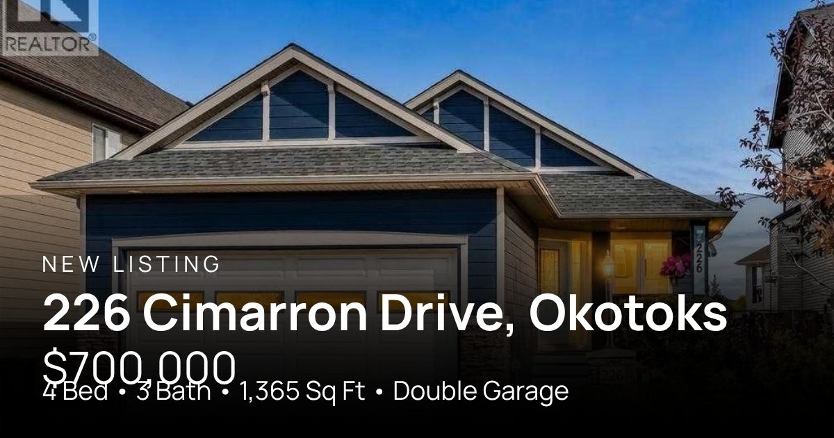 226 Cimarron Drive, Okotoks — new listing: $700,000, 4 bed, 3 bath bungalow in Cimarron Springs